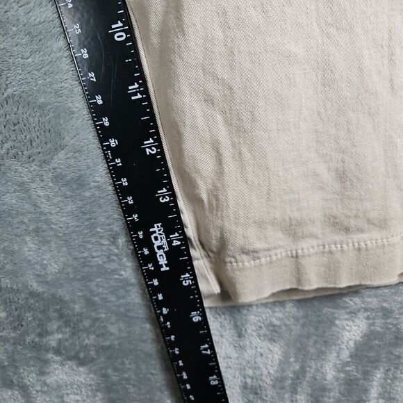 D&Co Cropped Pants Sz Lg Ivory Beige cotton elastane elastic waist stretch pullo - Picture 2 of 10